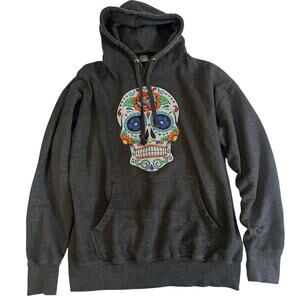 Ten Hoodie Skull Graphic Mens XL Gray Pullover Sweatshirt